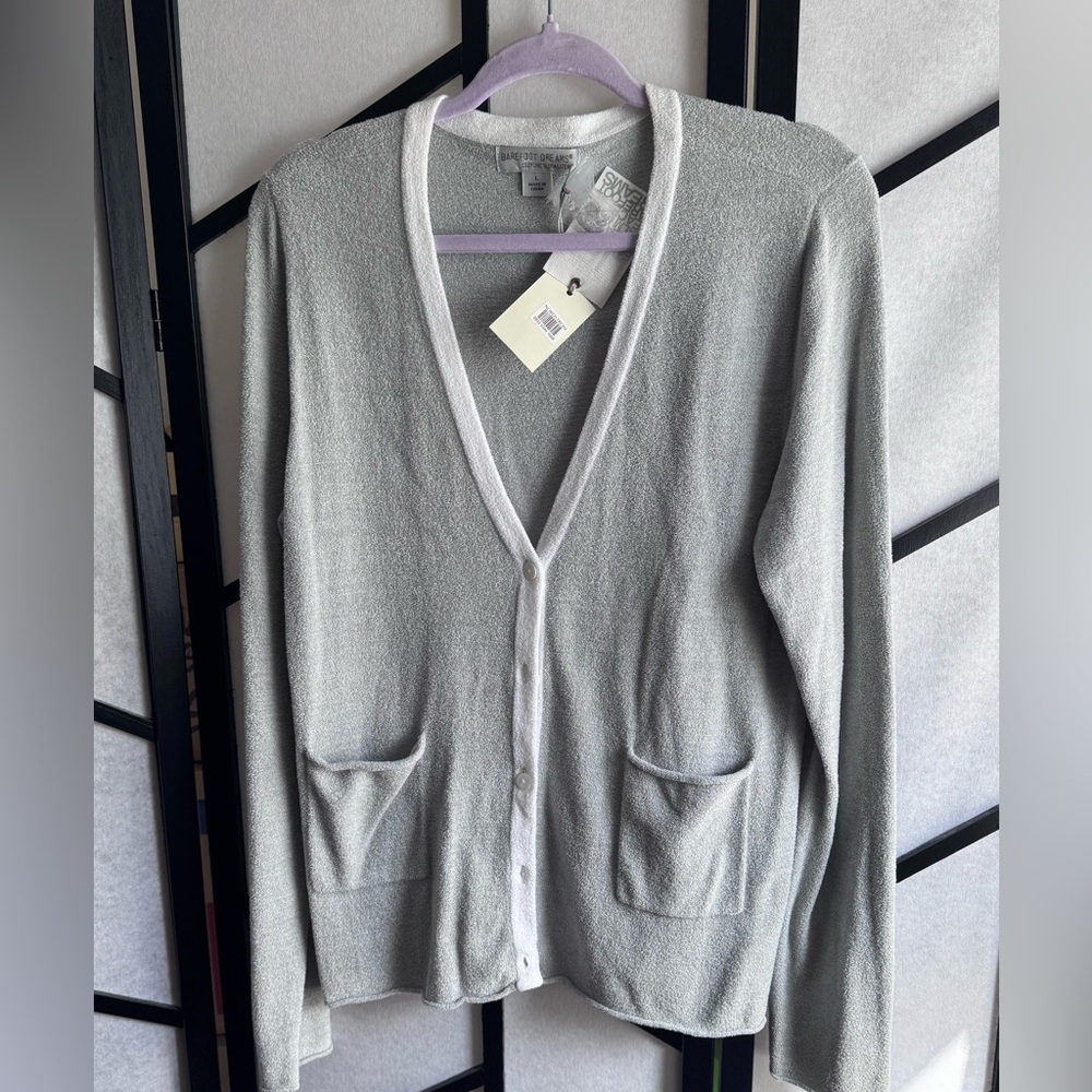Barefoot Dreams Cozy Chic Ultralite super soft cardigan with pockets